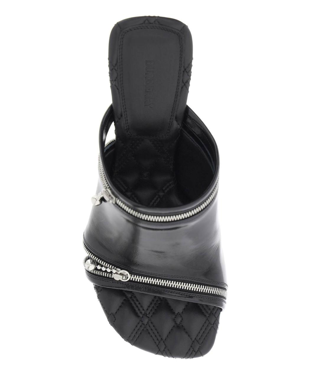 BURBERRY Черные мюли из лакированной кожи, фото 2