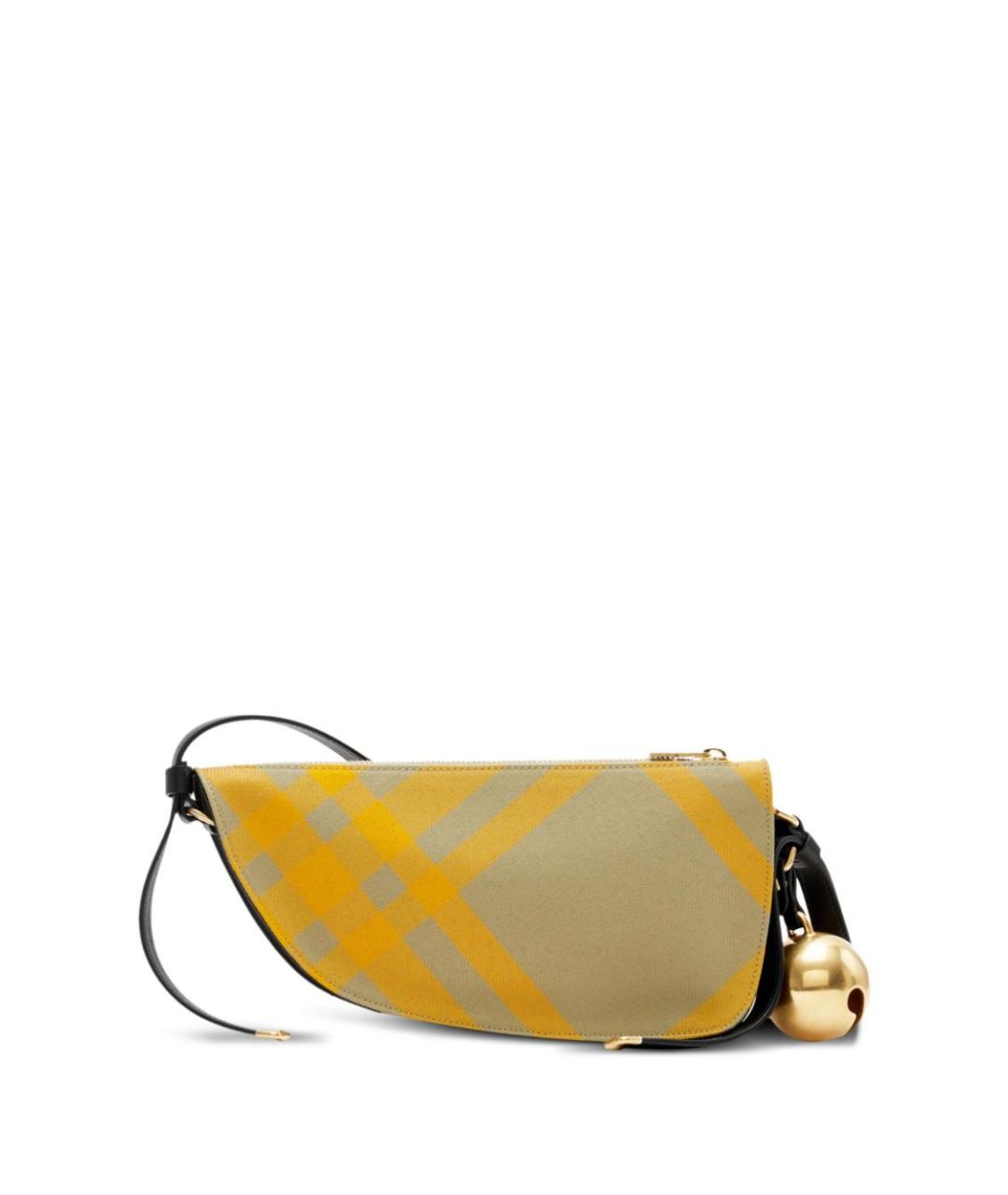 BURBERRY Желтая синтетическая сумка через плечо, фото 2