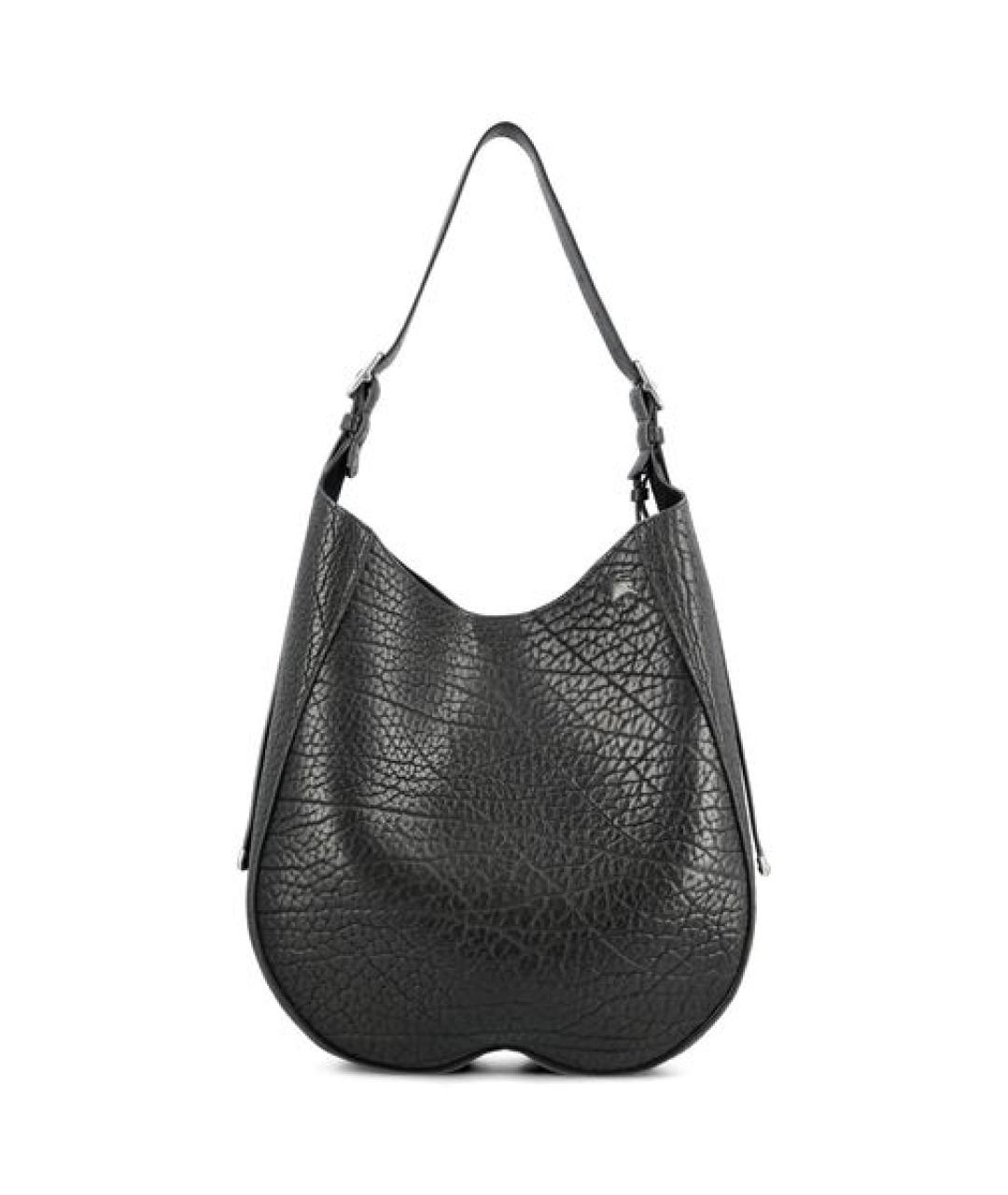 BURBERRY Черная кожаная сумка тоут, фото 1