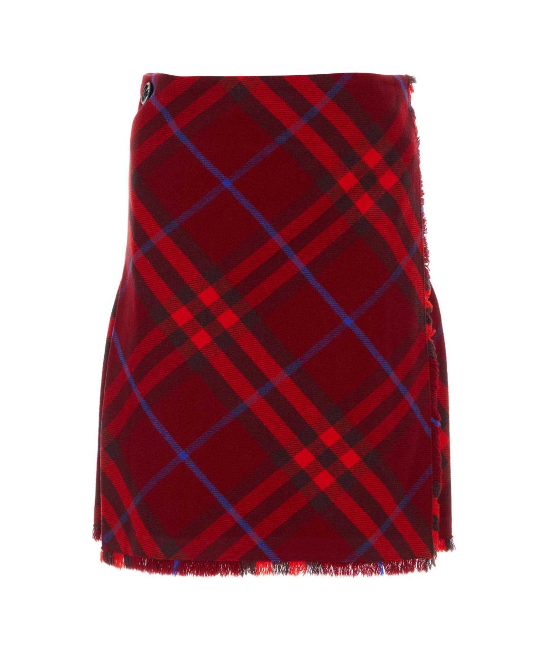 BURBERRY Красная шерстяная юбка миди, фото 1