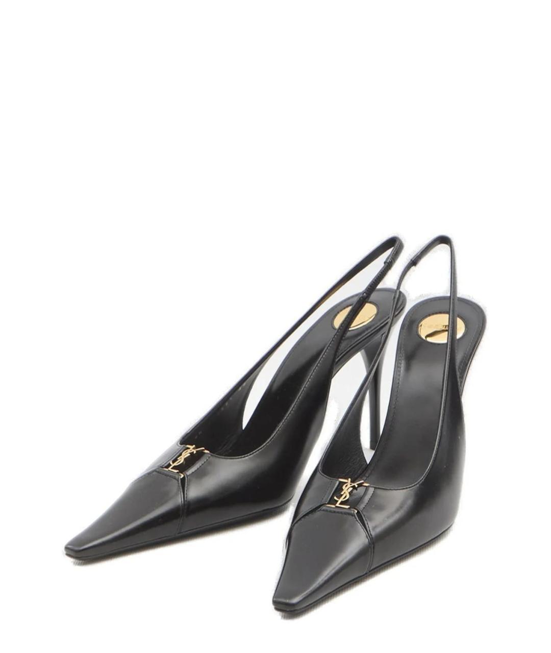 SAINT LAURENT Черные кожаные туфли, фото 3