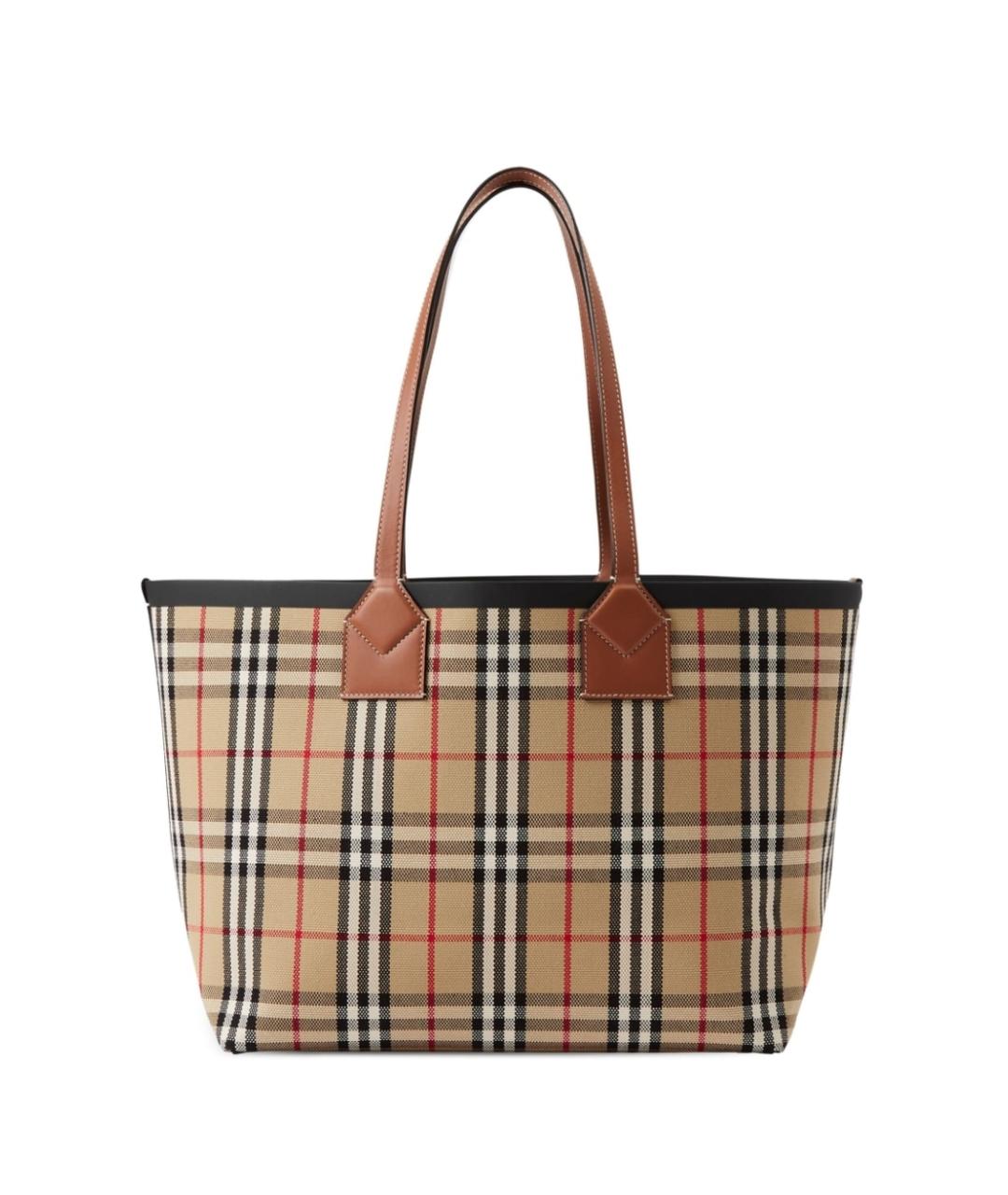 BURBERRY Бежевая хлопковая сумка тоут, фото 5