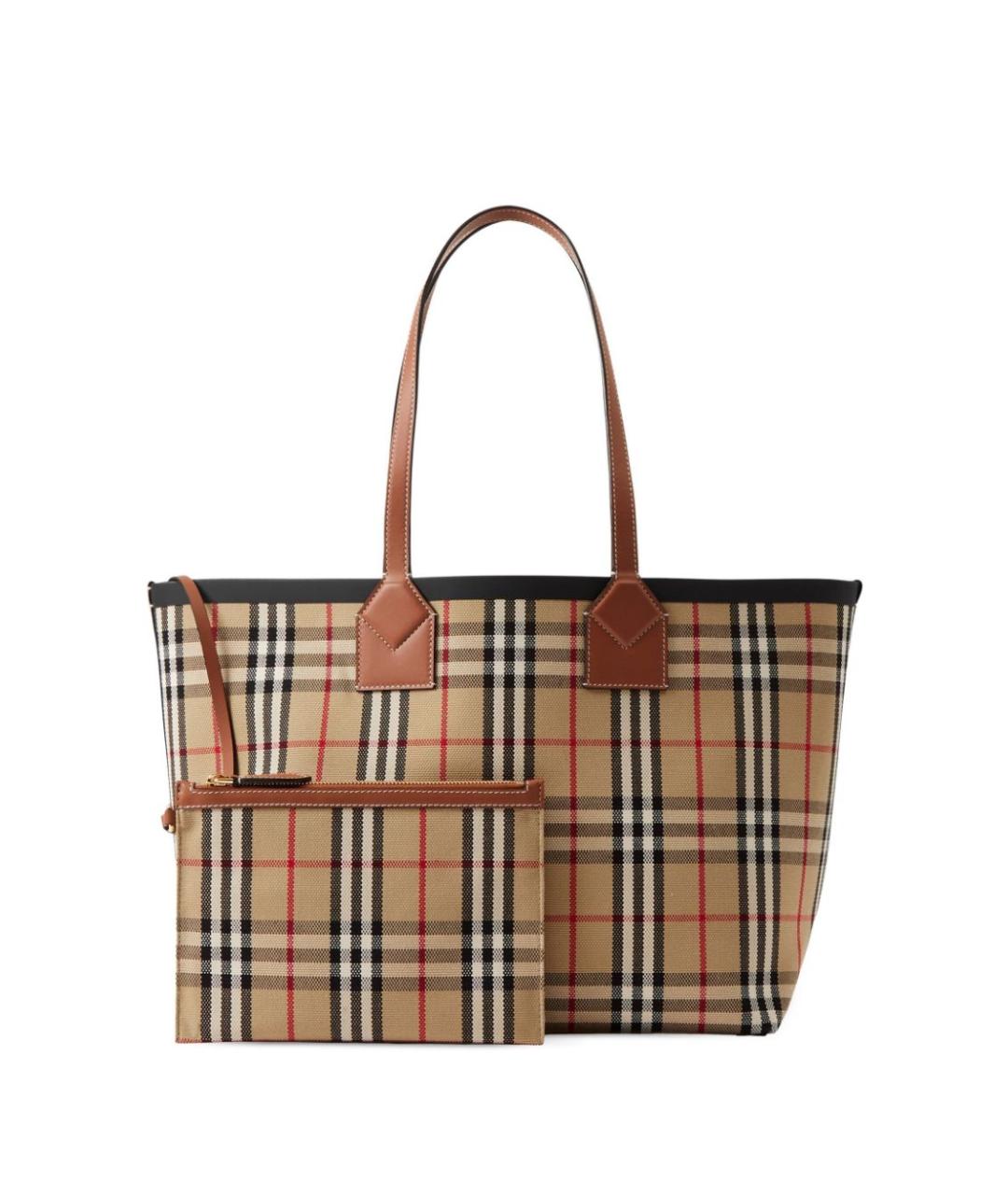 BURBERRY Бежевая хлопковая сумка тоут, фото 3