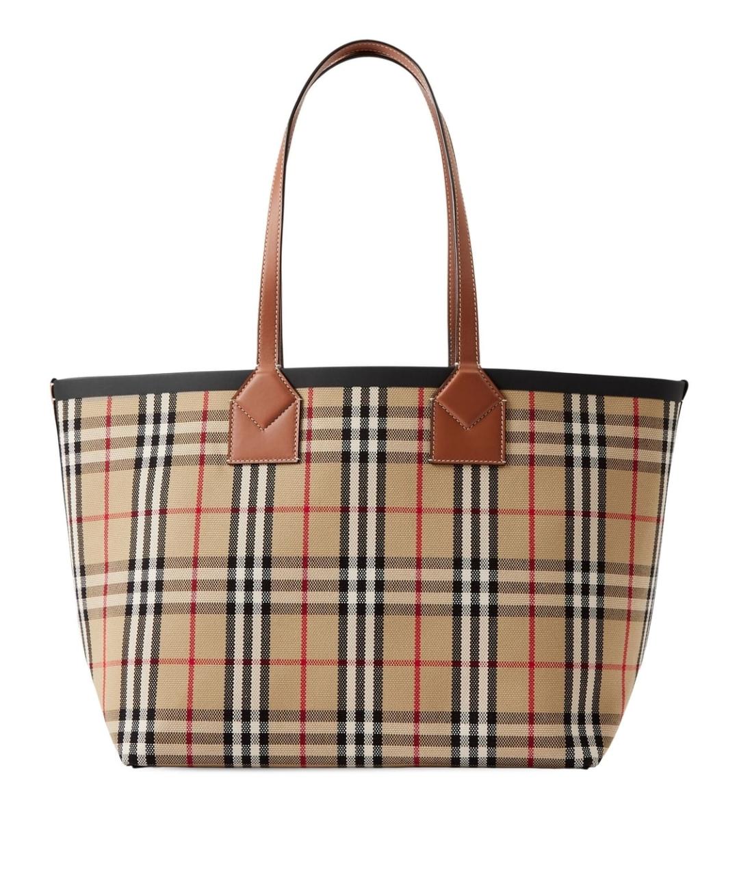 BURBERRY Бежевая хлопковая сумка тоут, фото 1