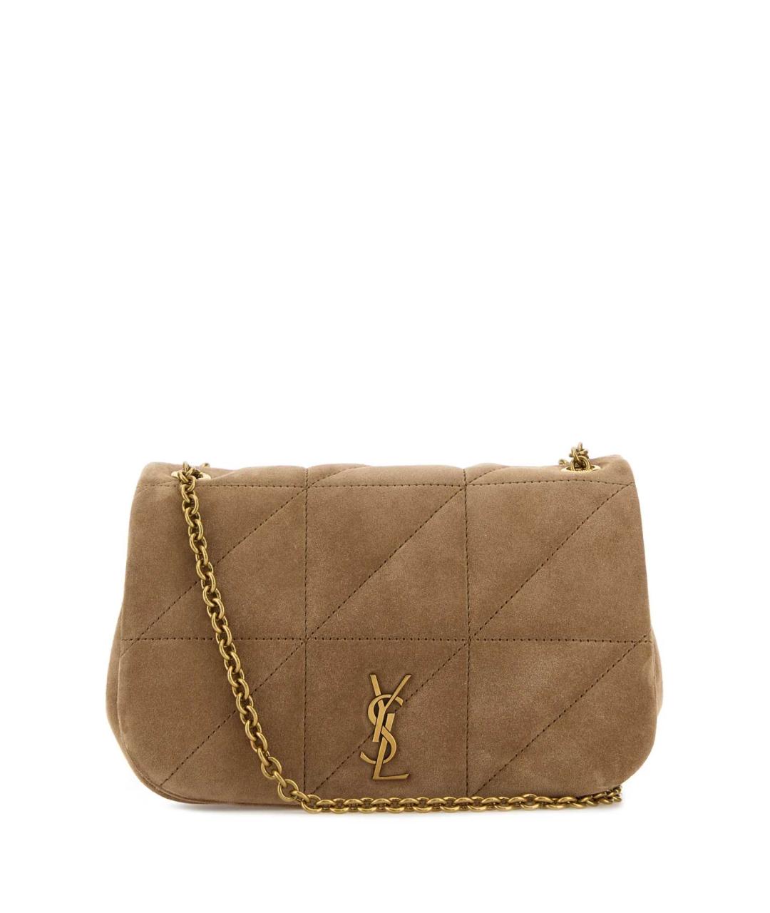 SAINT LAURENT Бежевая кожаная сумка через плечо, фото 1