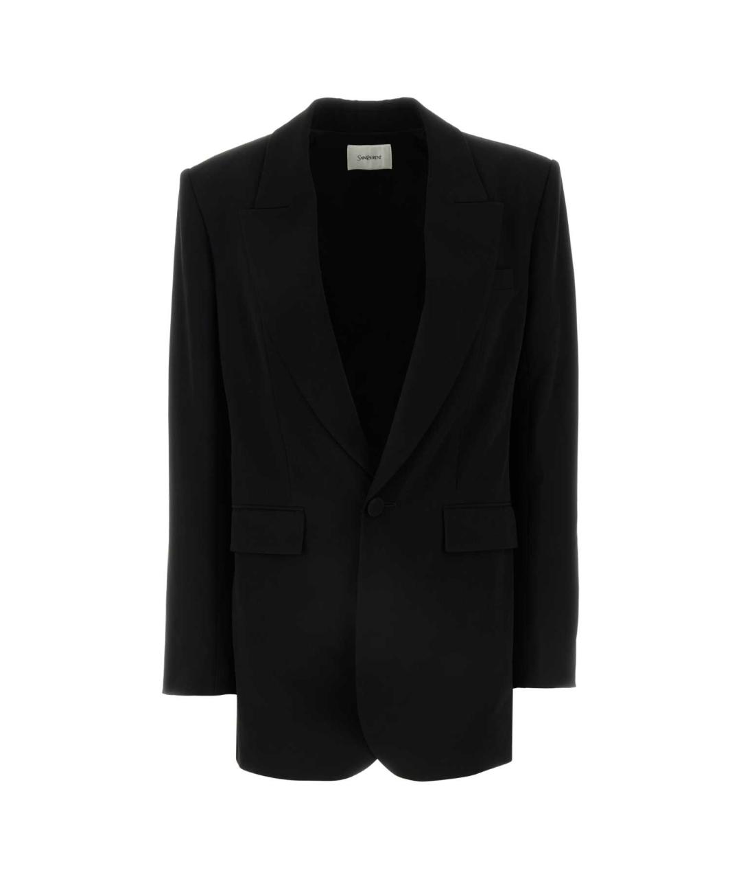 SAINT LAURENT Черная шелковая куртка, фото 1