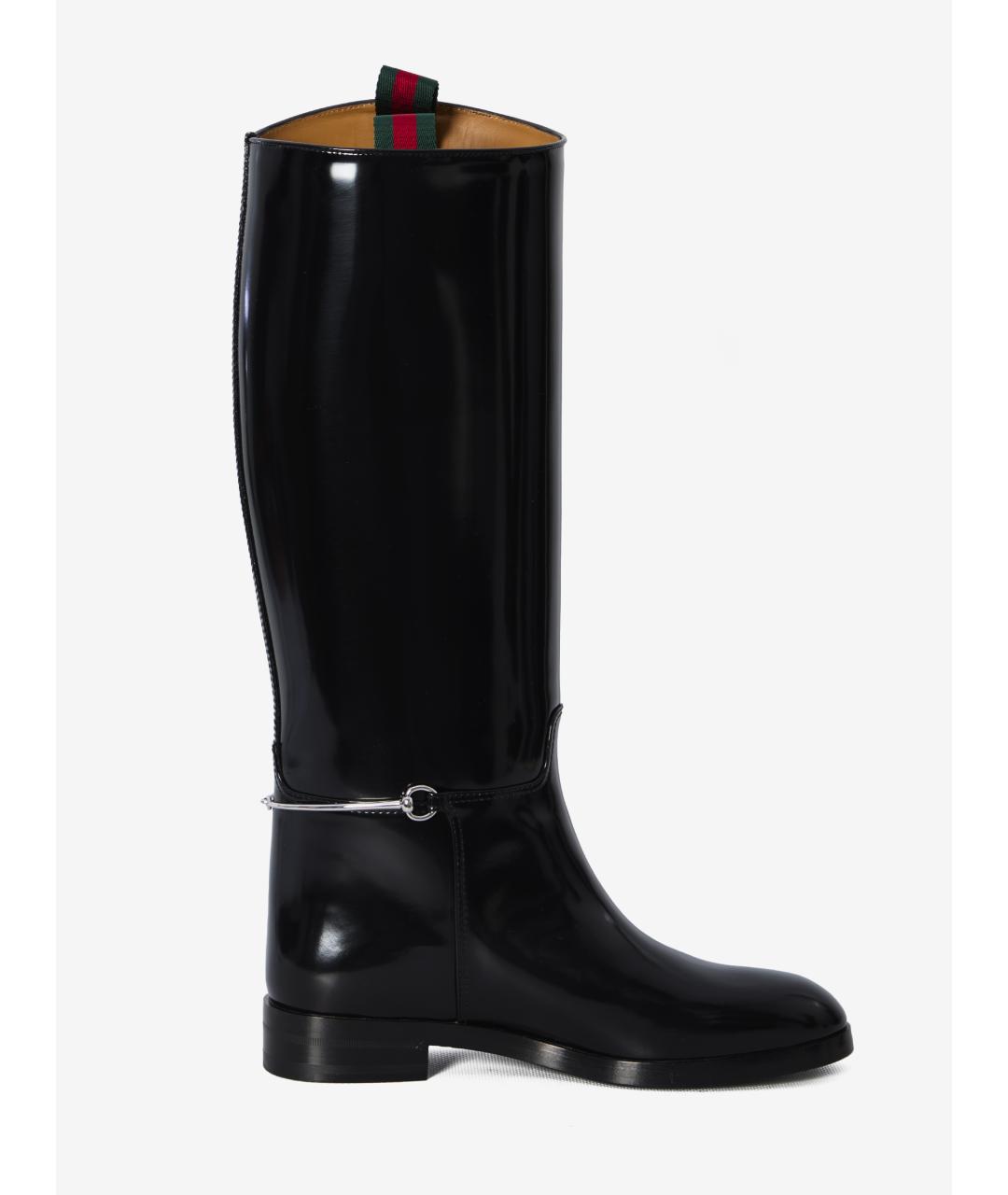 GUCCI Черные кожаные сапоги, фото 4