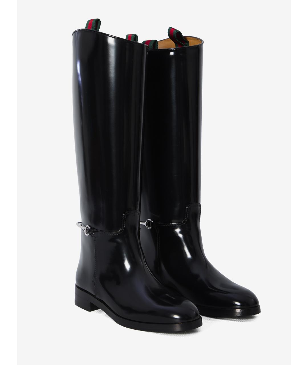 GUCCI Черные кожаные сапоги, фото 3