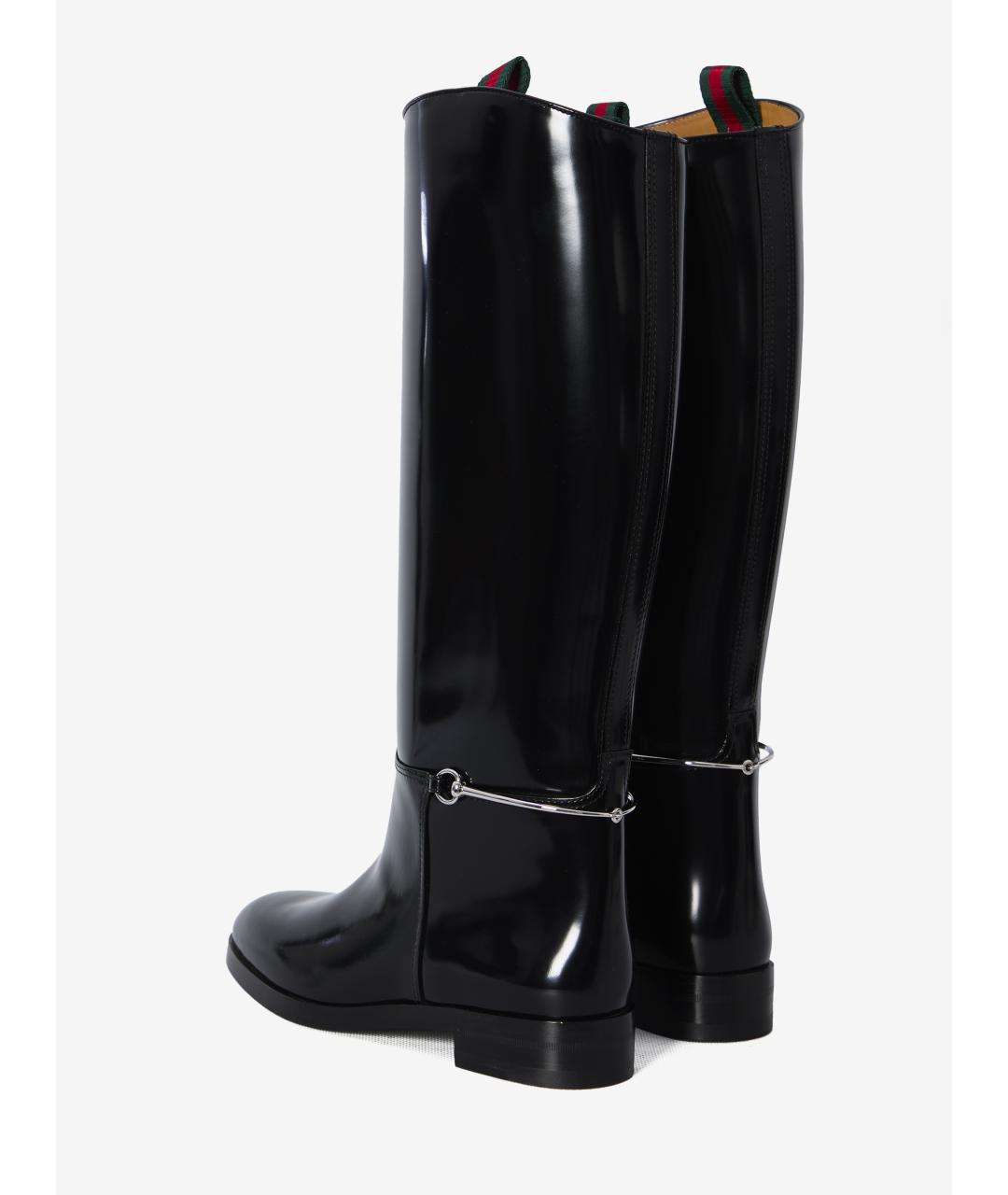 GUCCI Черные кожаные сапоги, фото 5