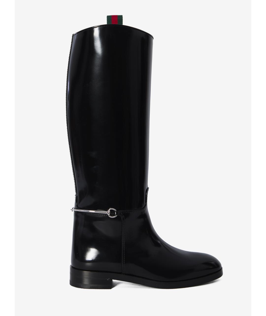 GUCCI Черные кожаные сапоги, фото 2