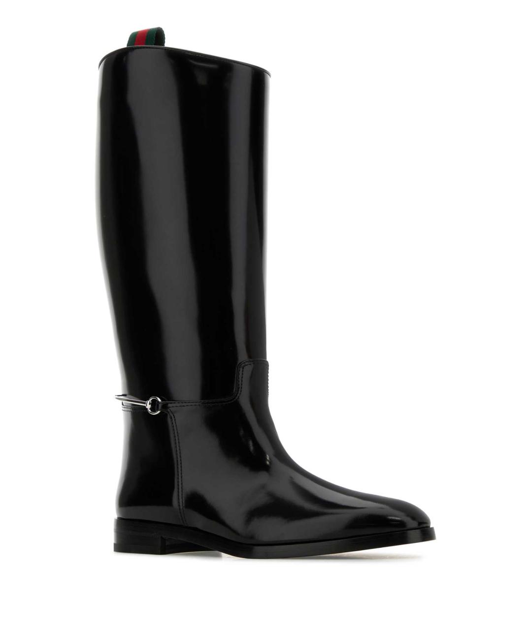 GUCCI Черные кожаные сапоги, фото 1