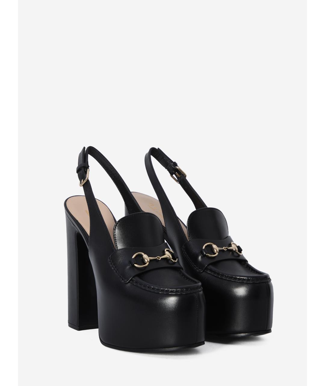 GUCCI Черные кожаные туфли, фото 3