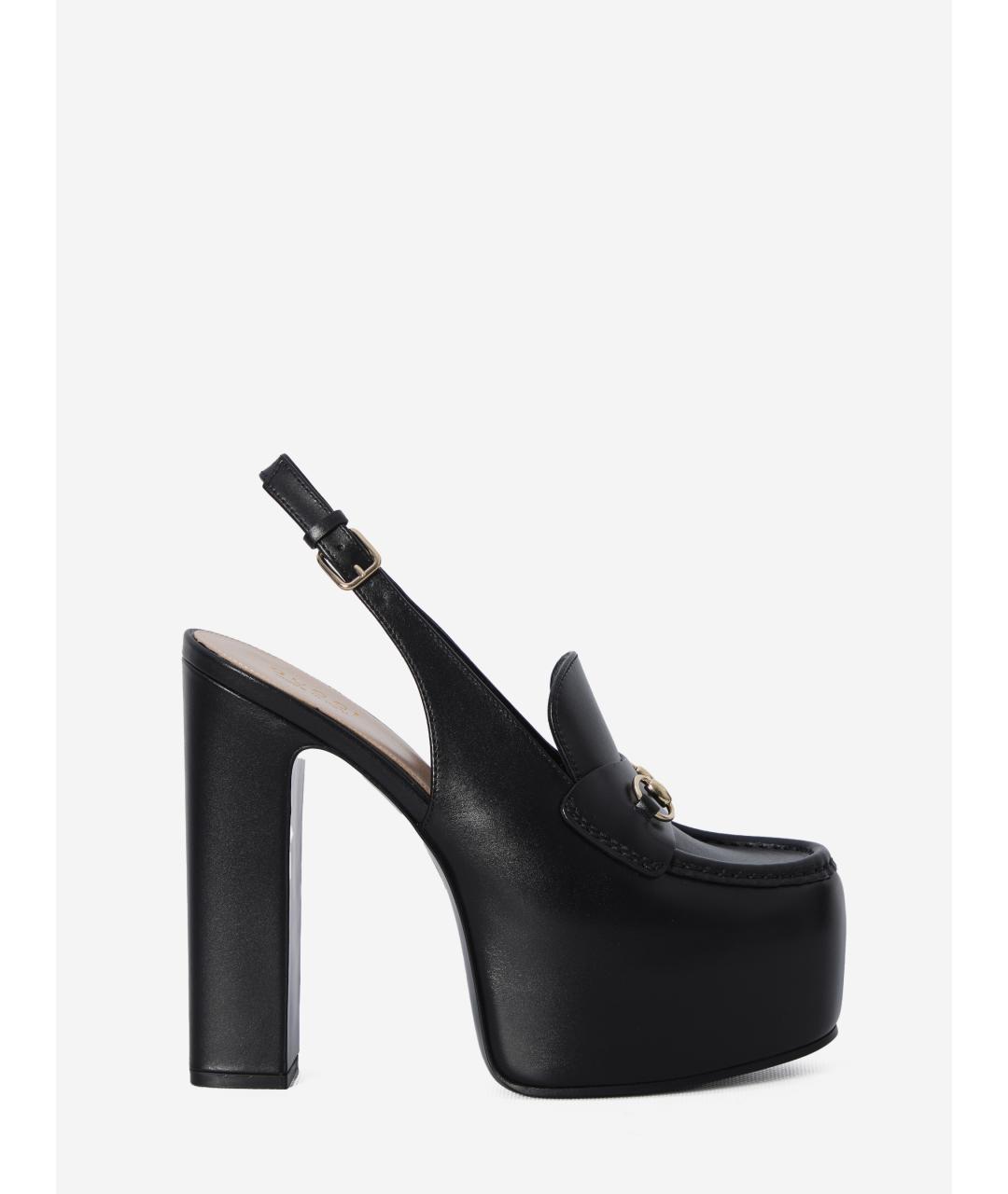 GUCCI Черные кожаные туфли, фото 2
