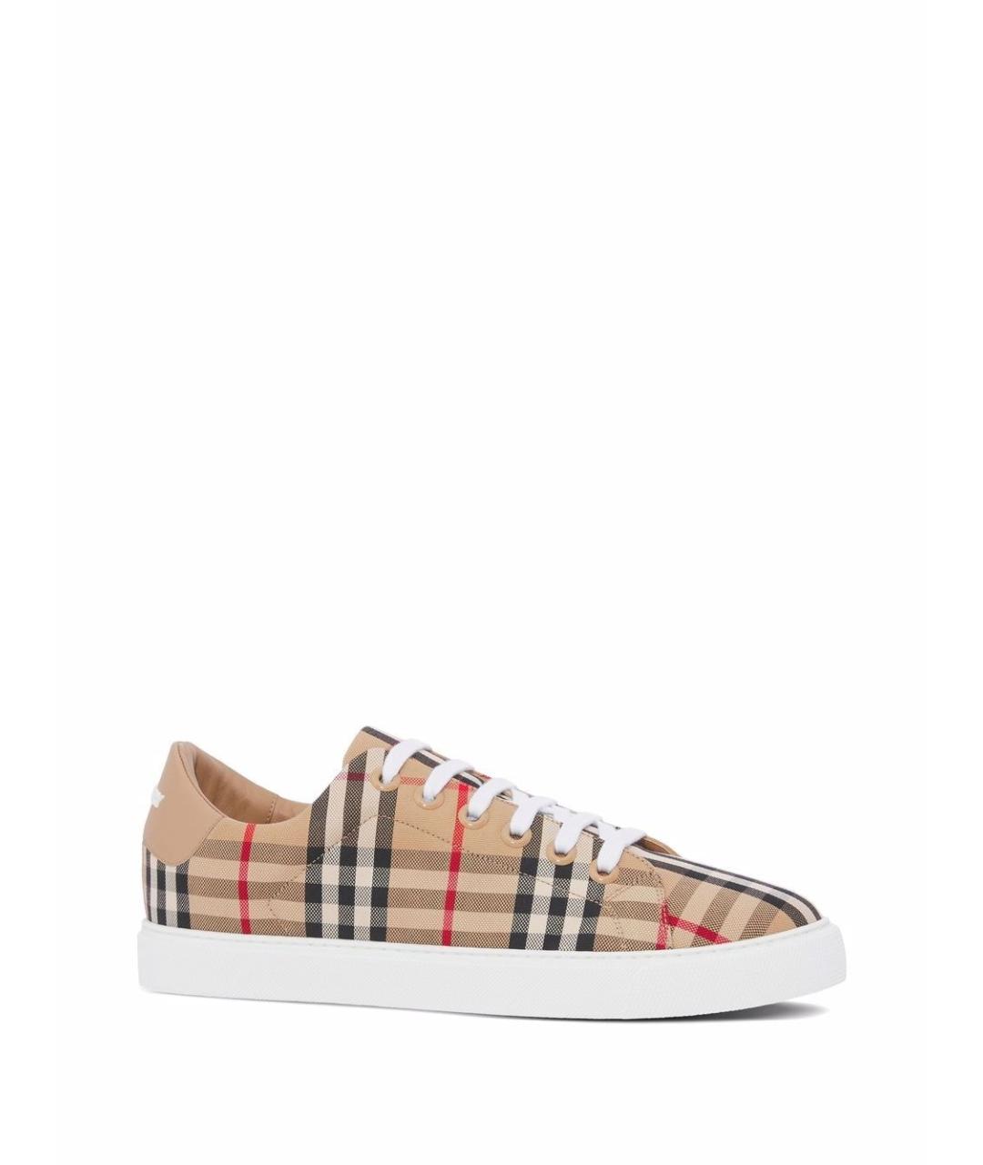 BURBERRY Бежевые текстильные кеды, фото 4