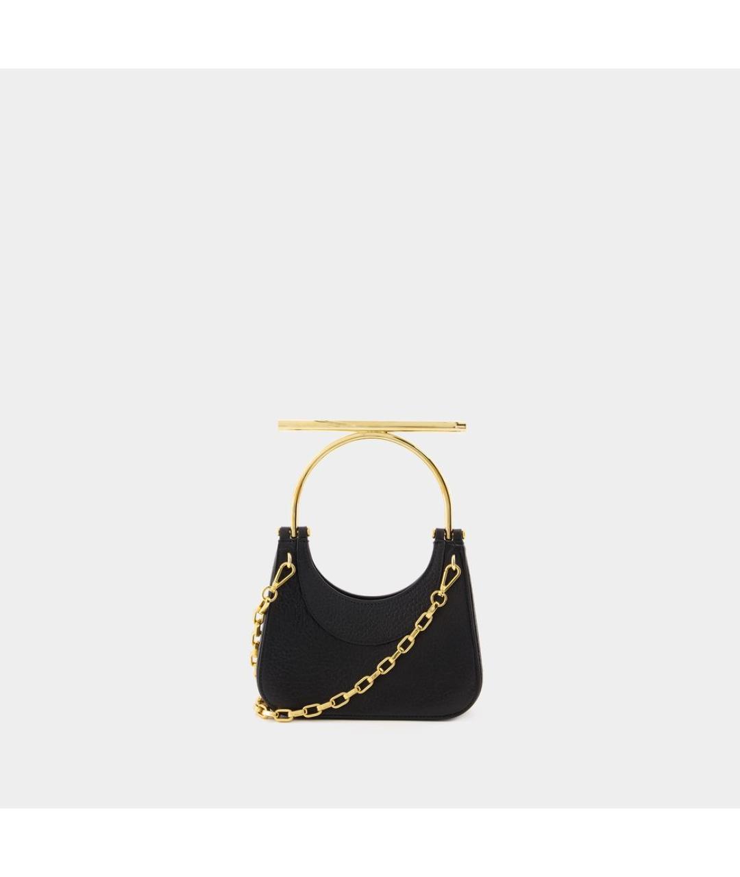 ALEXANDER MCQUEEN Черная кожаная сумка с короткими ручками, фото 3