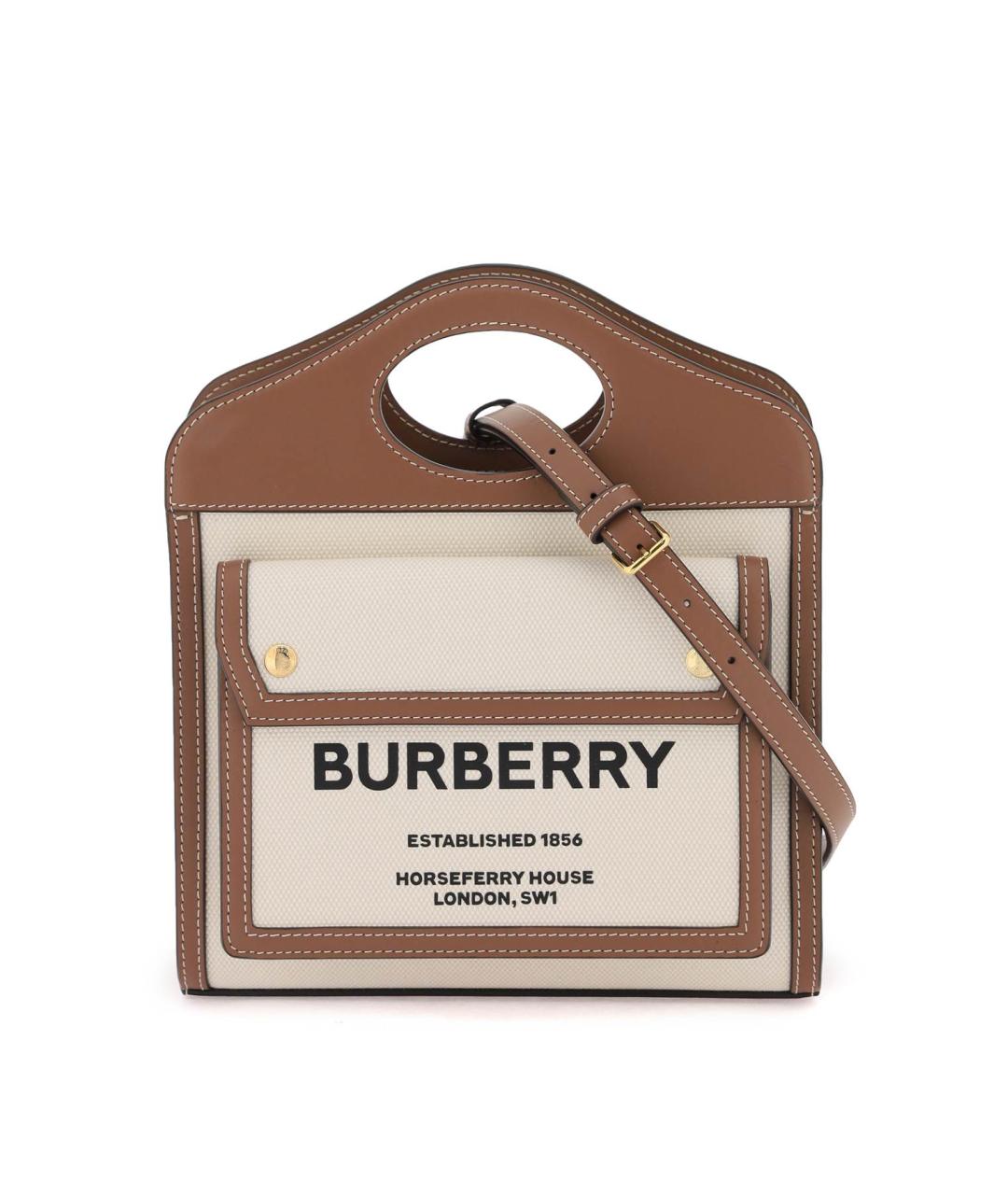 BURBERRY Коричневая сумка с короткими ручками, фото 2