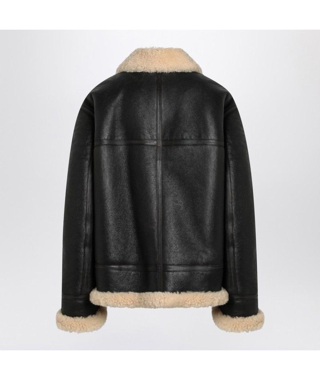 SAINT LAURENT Коричневая кожаная дубленка, фото 3
