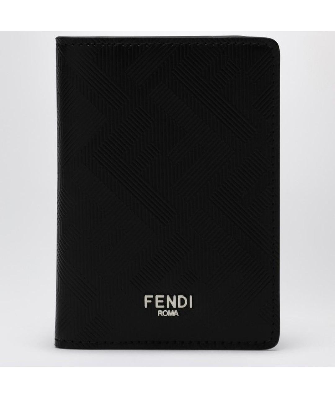 FENDI Черный кожаный кошелек, фото 1