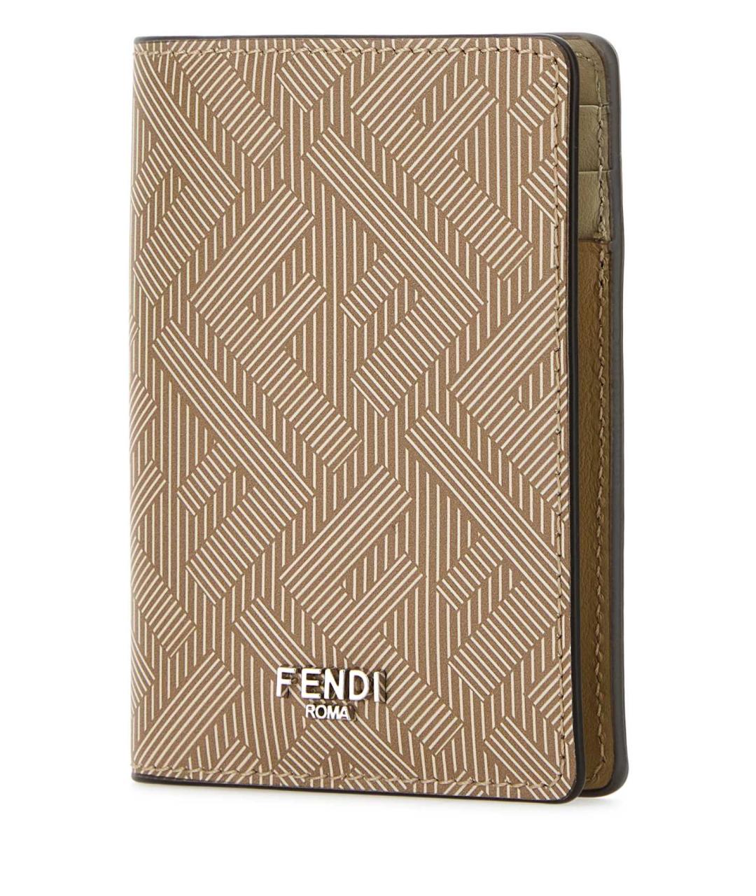 FENDI Бежевый кожаный кардхолдер, фото 2