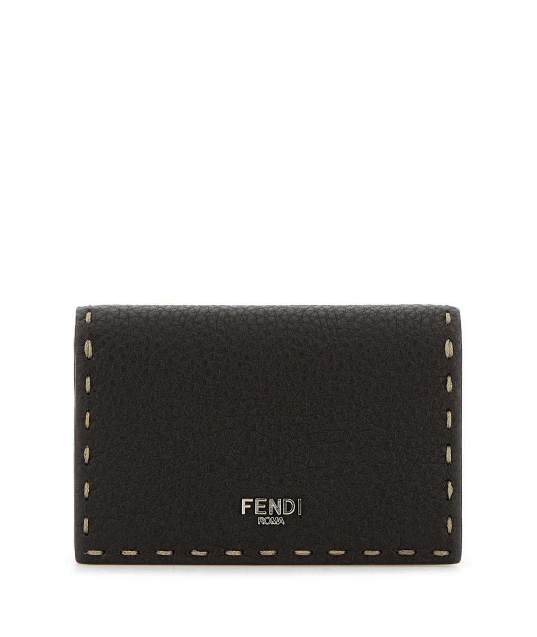 FENDI Коричневый кожаный кардхолдер, фото 1