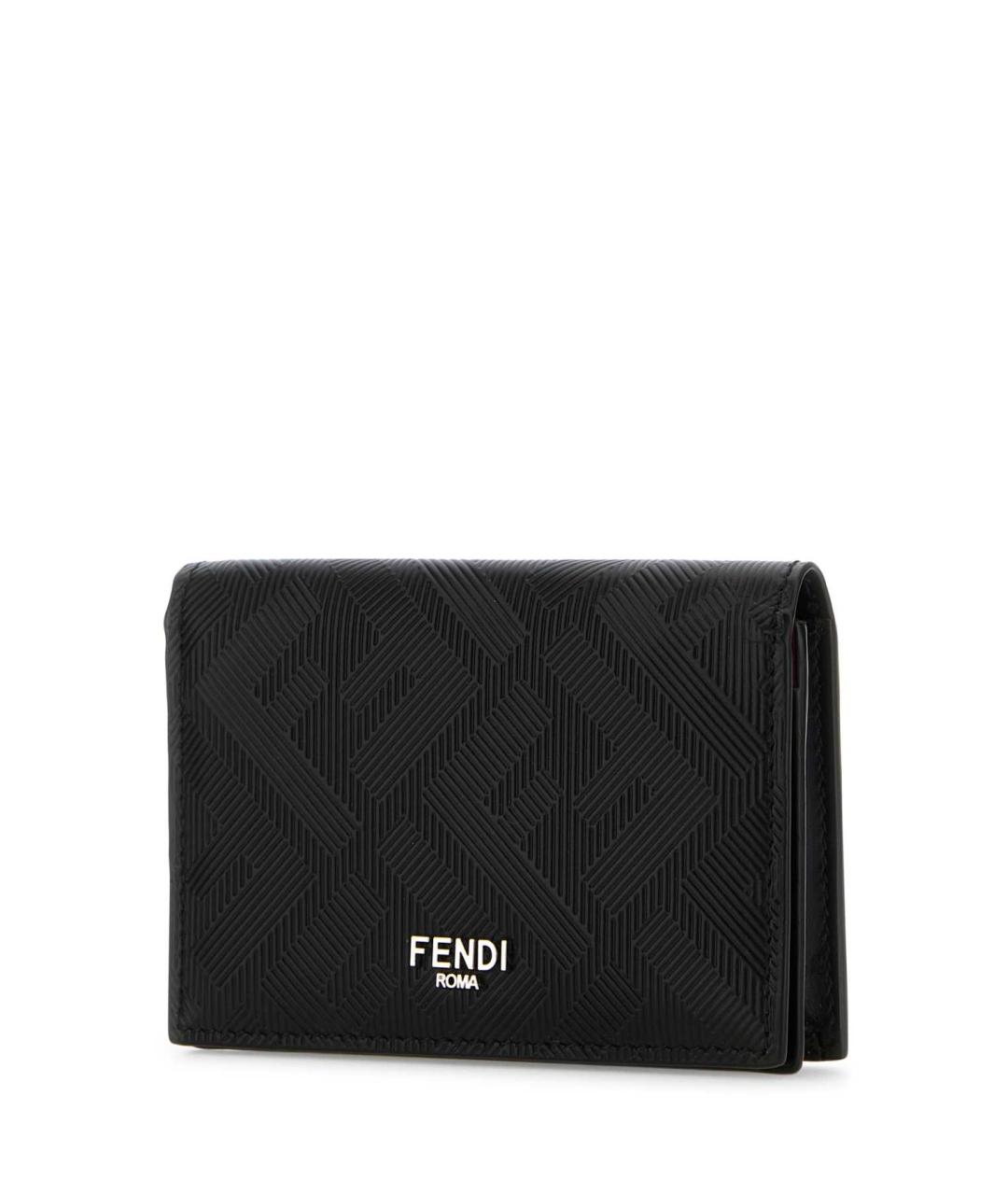 FENDI Черный кожаный кардхолдер, фото 2