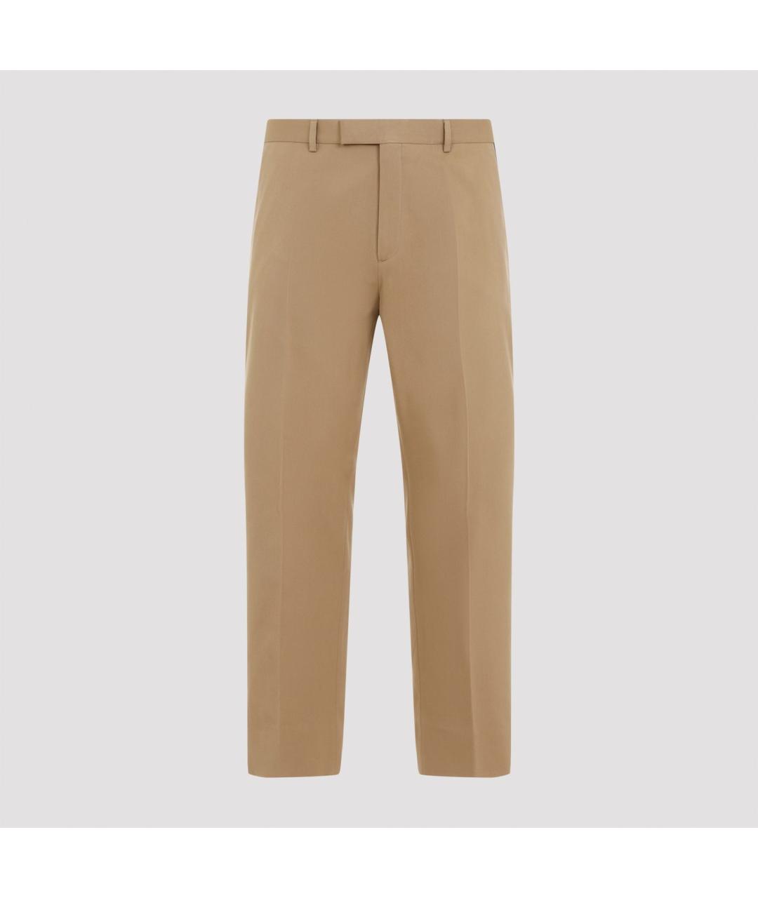 GUCCI Бежевые хлопковые прямые брюки, фото 2