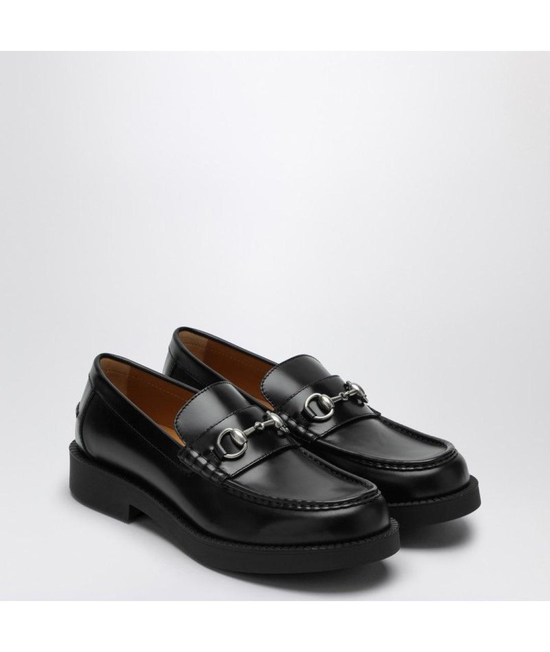 GUCCI Черные кожаные лоферы, фото 2