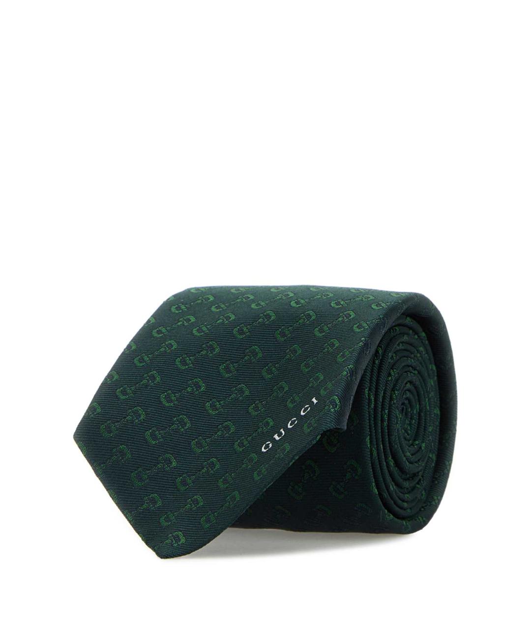 GUCCI Зеленый шелковый галстук, фото 2