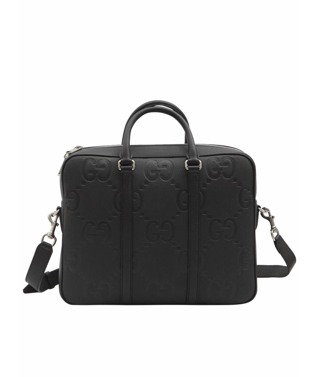 GUCCI Черный кожаный портфель, фото 5