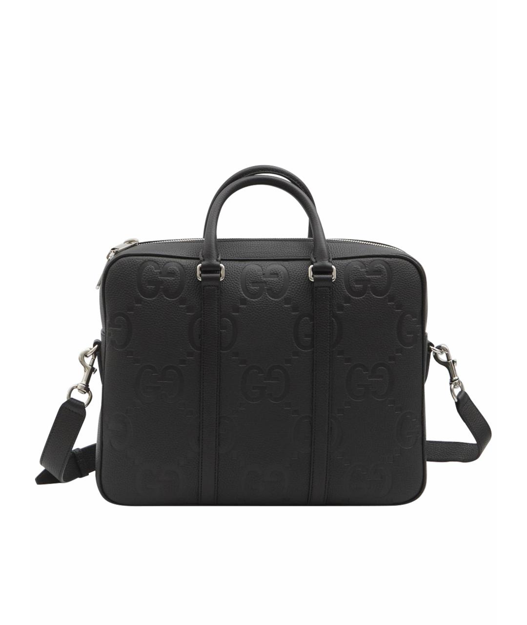 GUCCI Черный кожаный портфель, фото 1