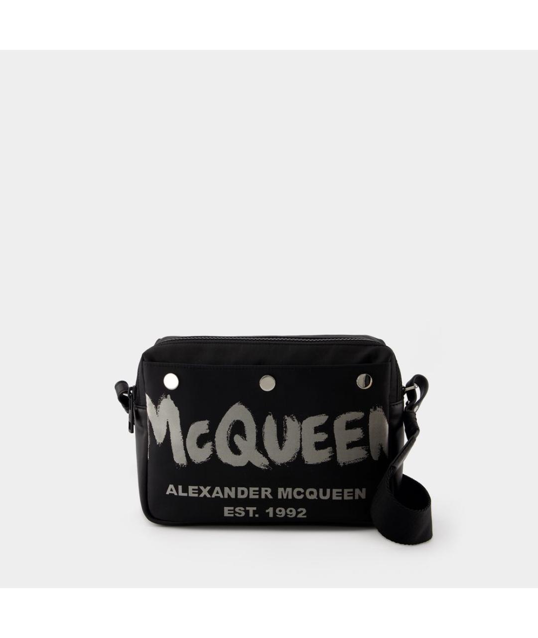 ALEXANDER MCQUEEN Черная синтетическая сумка на плечо, фото 5