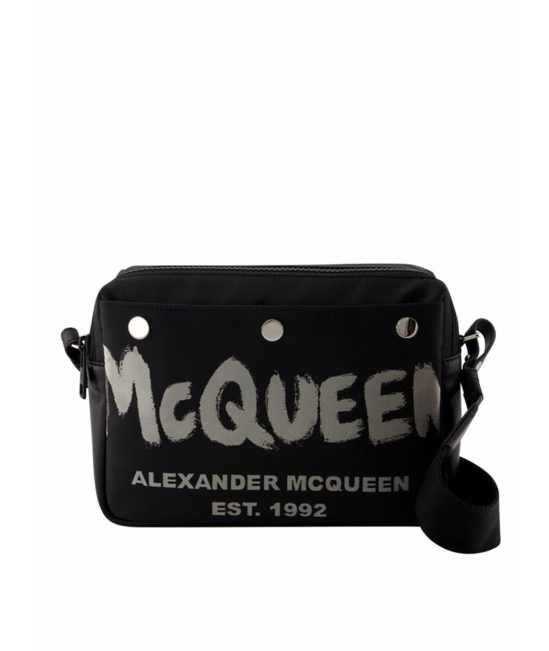 ALEXANDER MCQUEEN Черная синтетическая сумка на плечо, фото 1