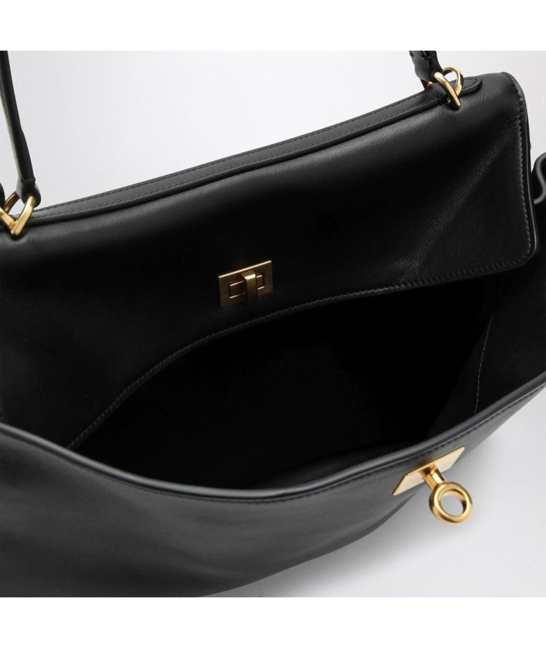 BALENCIAGA Черная кожаная сумка тоут, фото 4
