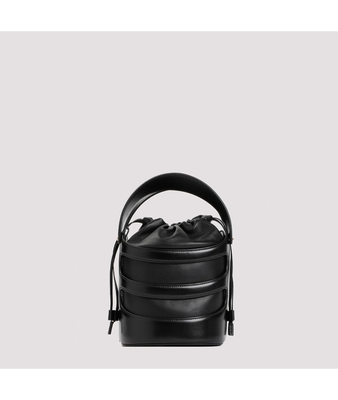 ALEXANDER MCQUEEN Черная кожаная сумка с короткими ручками, фото 2
