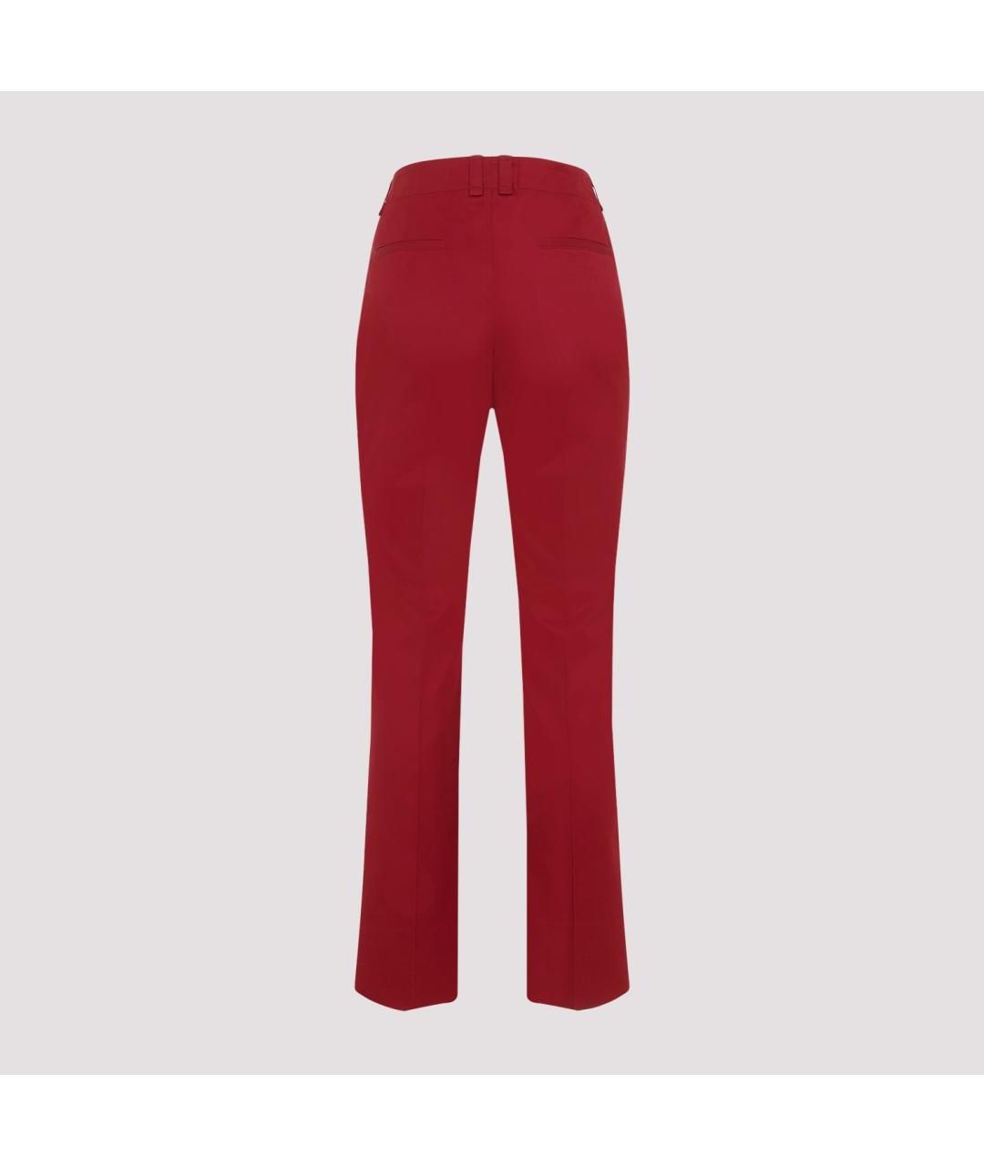 SAINT LAURENT Красные хлопковые прямые брюки, фото 3