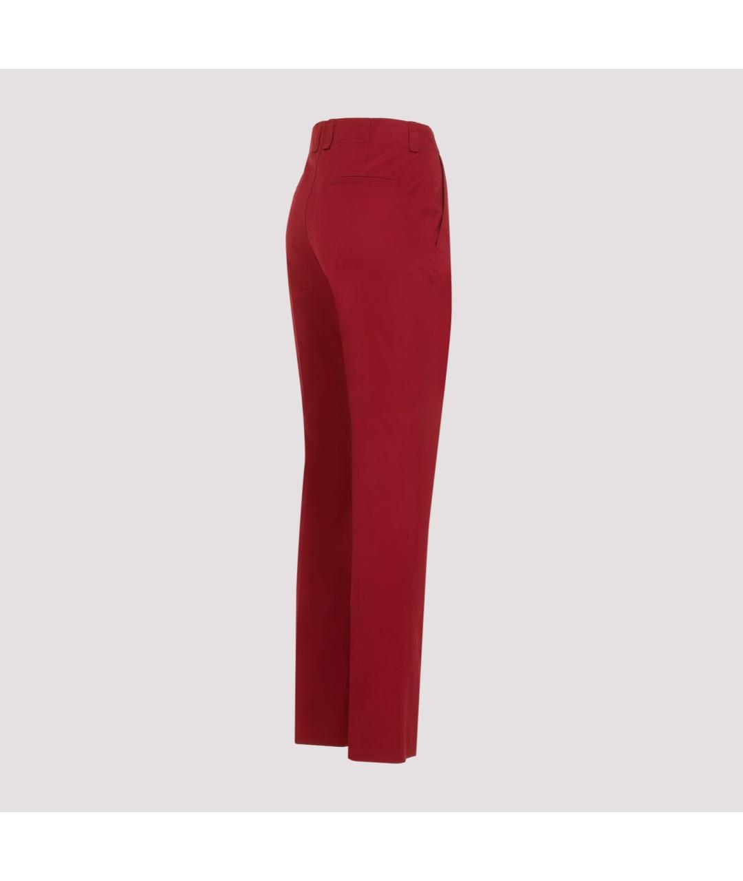 SAINT LAURENT Красные хлопковые прямые брюки, фото 4