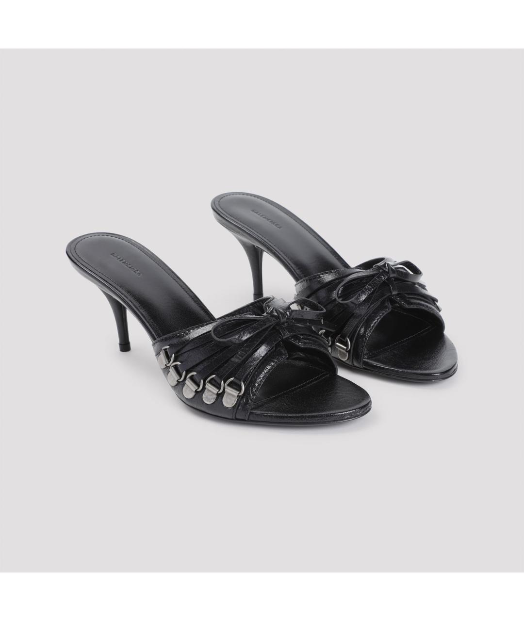 BALENCIAGA Черные кожаные туфли, фото 4