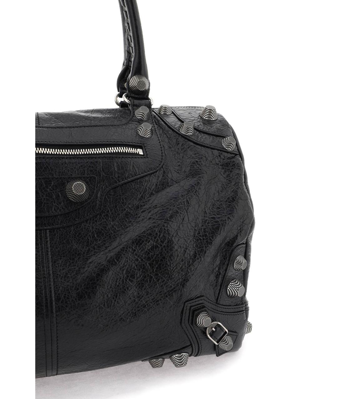 BALENCIAGA Черная кожаная сумка с короткими ручками, фото 4