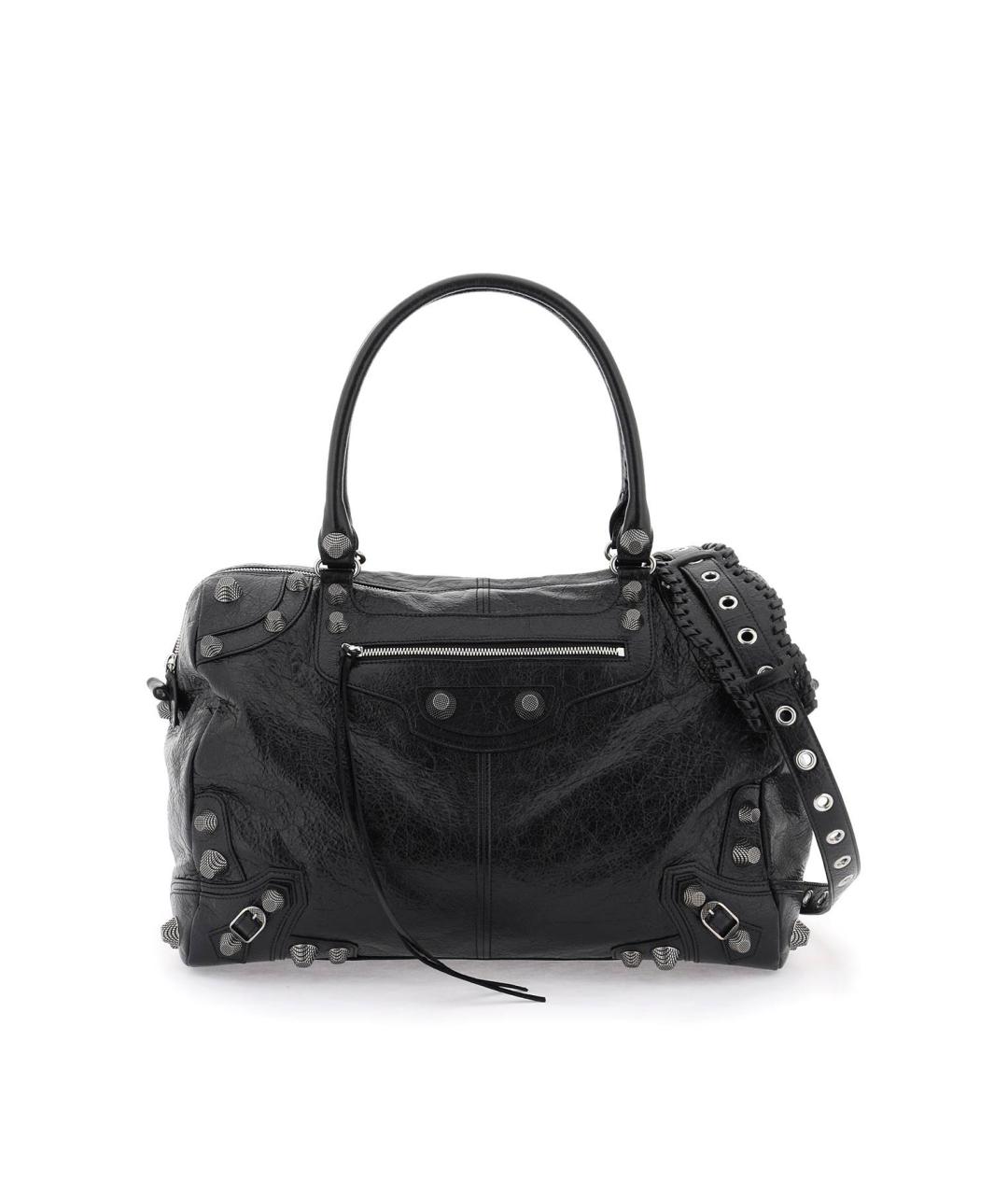 BALENCIAGA Черная кожаная сумка с короткими ручками, фото 2
