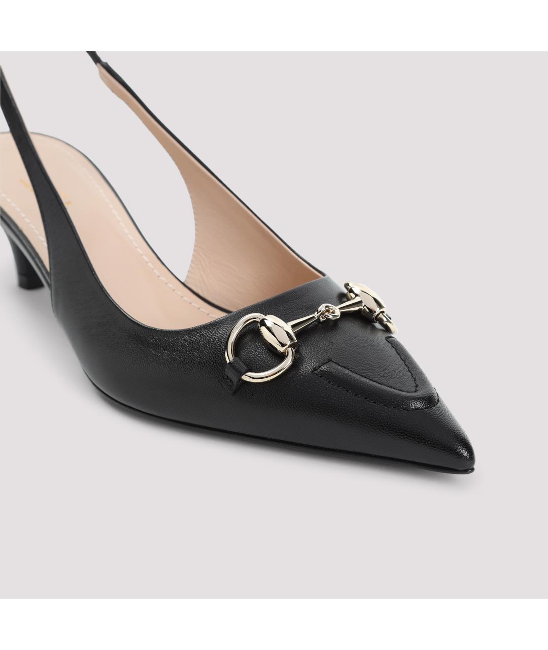 GUCCI Черные кожаные туфли, фото 5