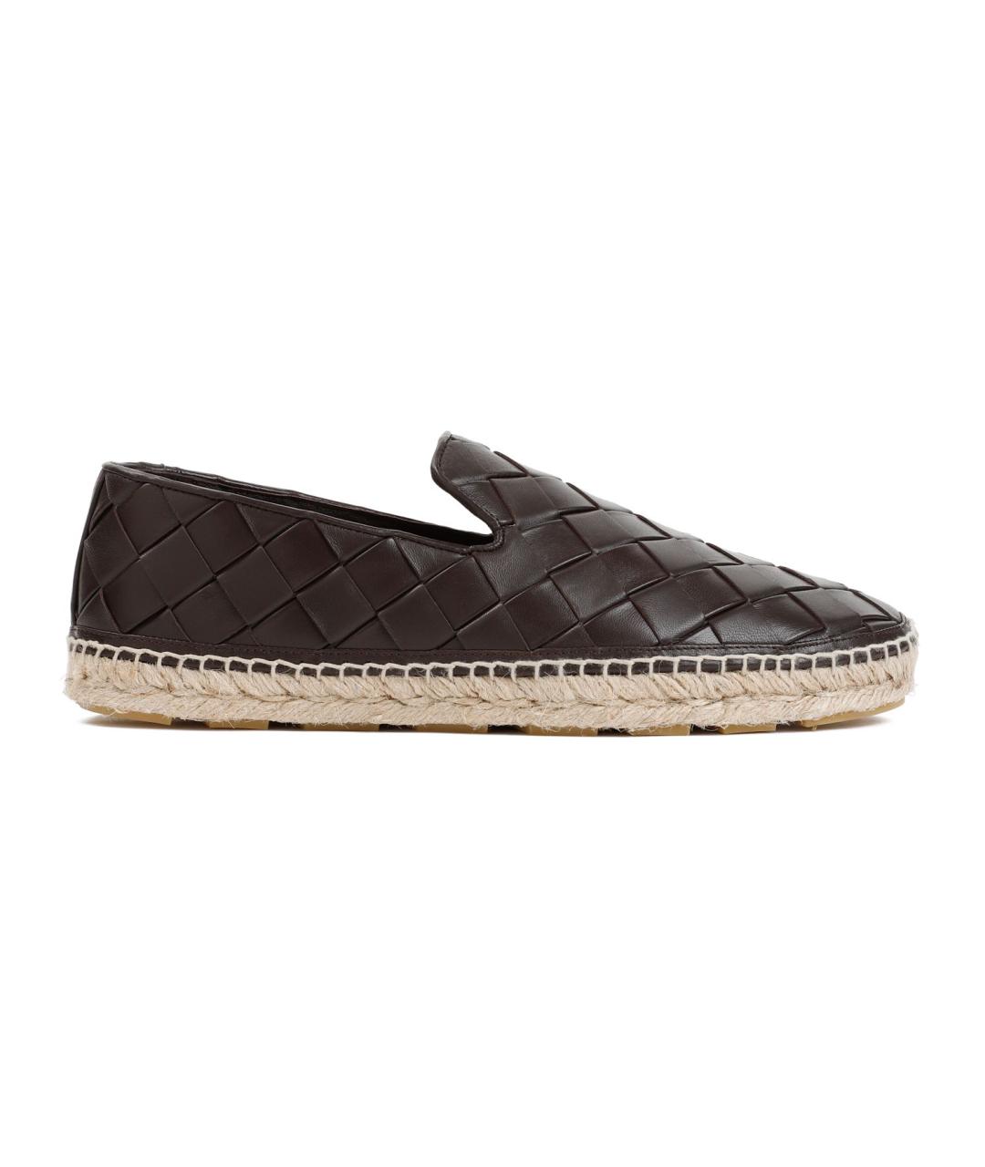 BOTTEGA VENETA Коричневые кожаные эспадрильи, фото 1