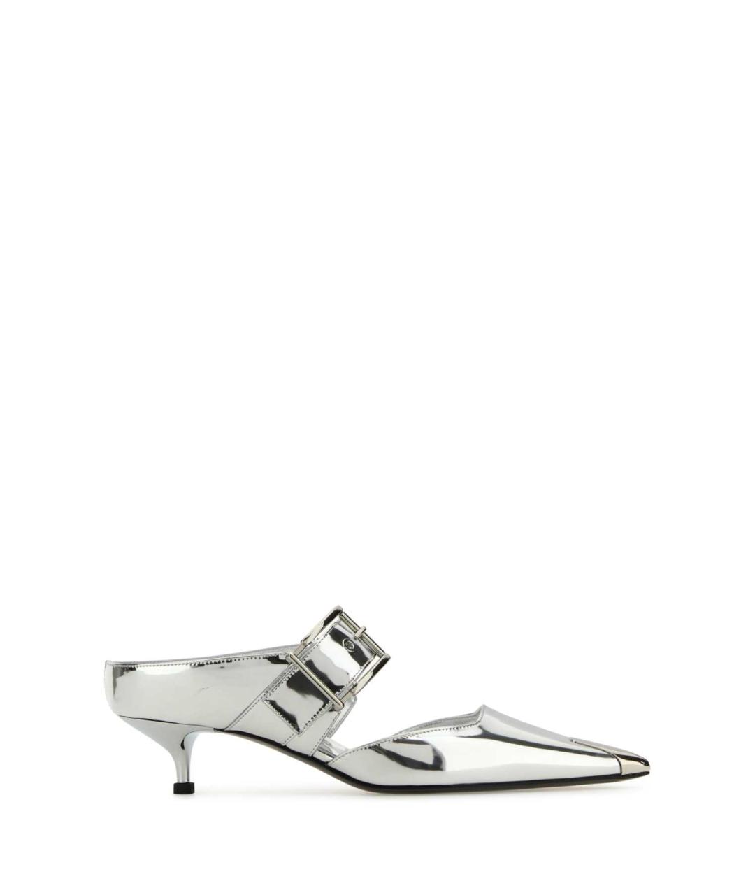 ALEXANDER MCQUEEN Серебряные кожаные туфли, фото 1