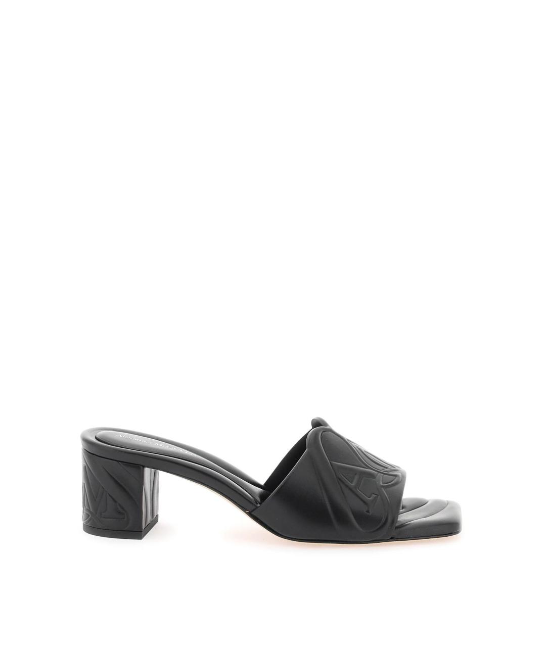 ALEXANDER MCQUEEN Черные кожаные мюли, фото 1