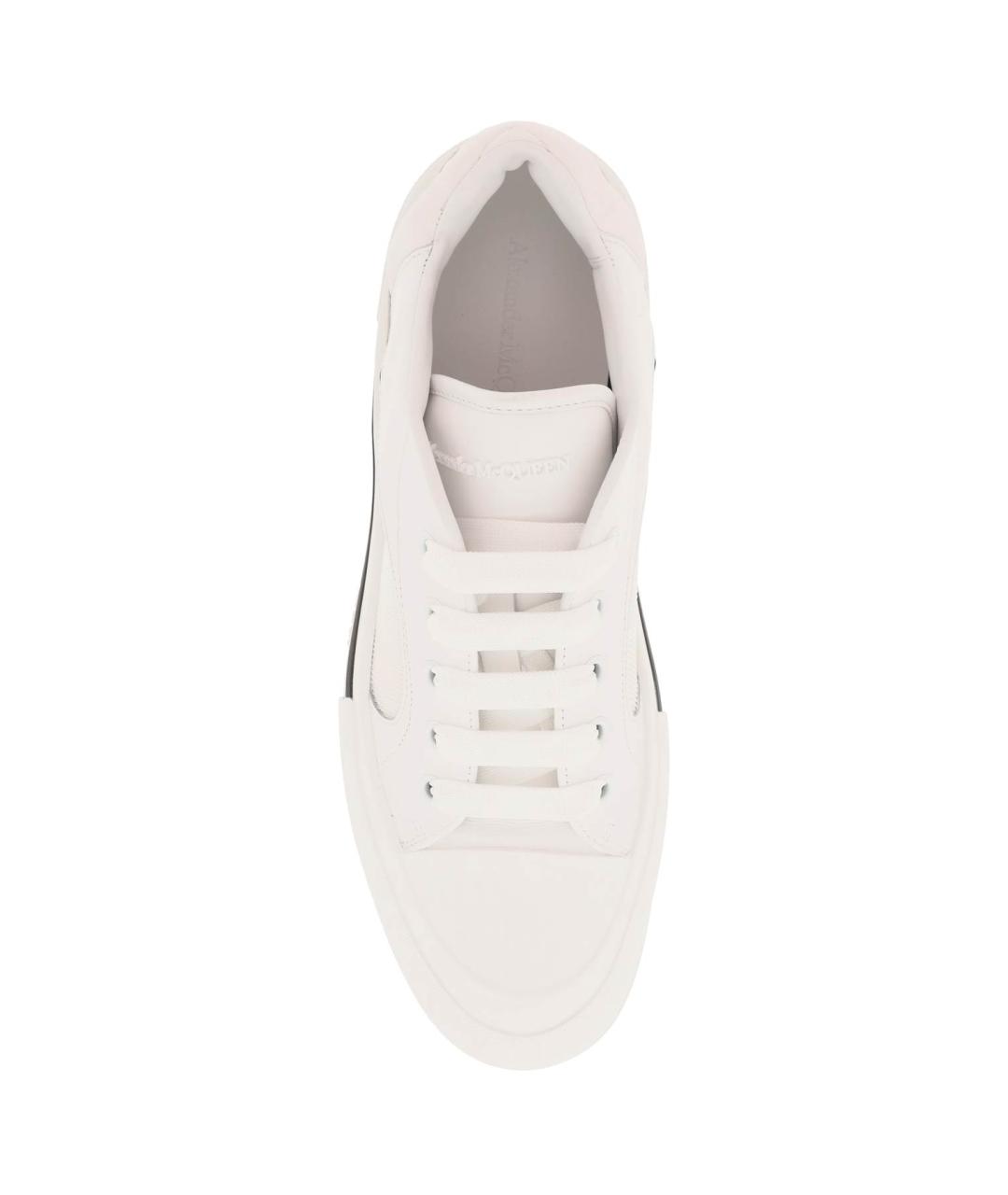 ALEXANDER MCQUEEN Белые кожаные низкие кроссовки / кеды, фото 3