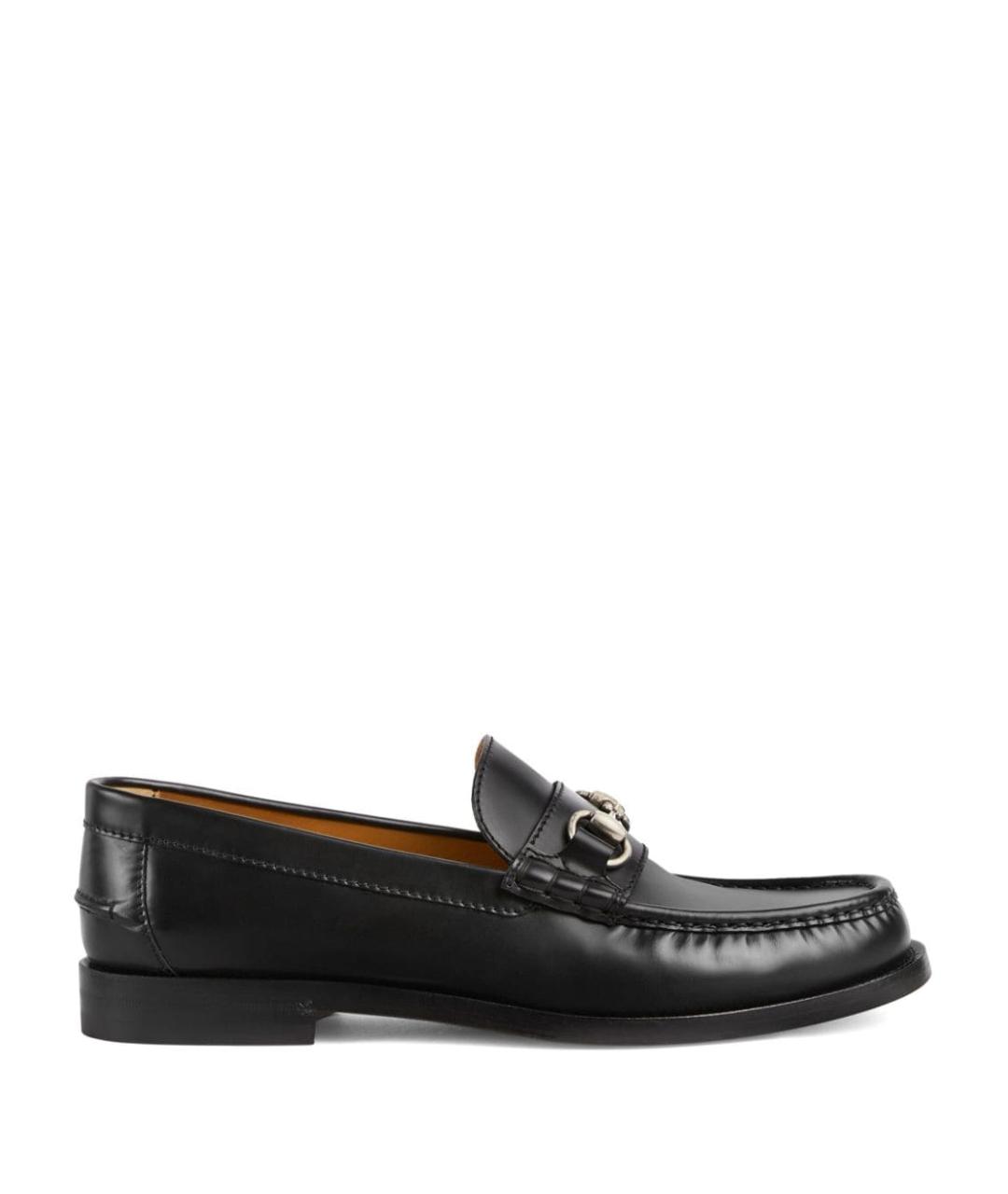 GUCCI Черные кожаные лоферы, фото 1