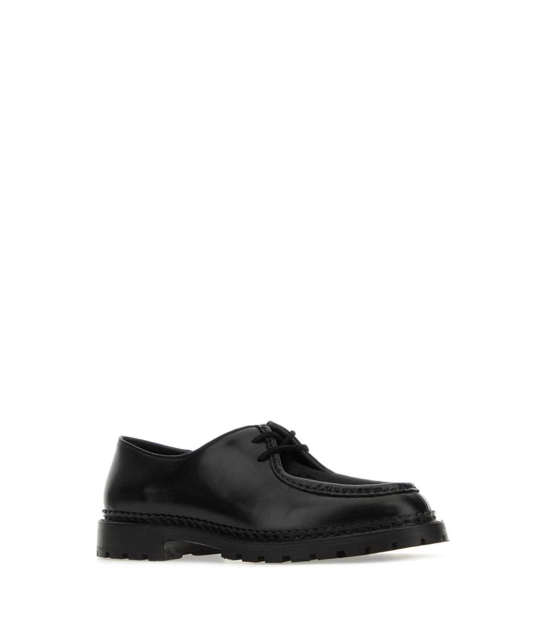 SAINT LAURENT Черные кожаные низкие кроссовки / кеды, фото 2