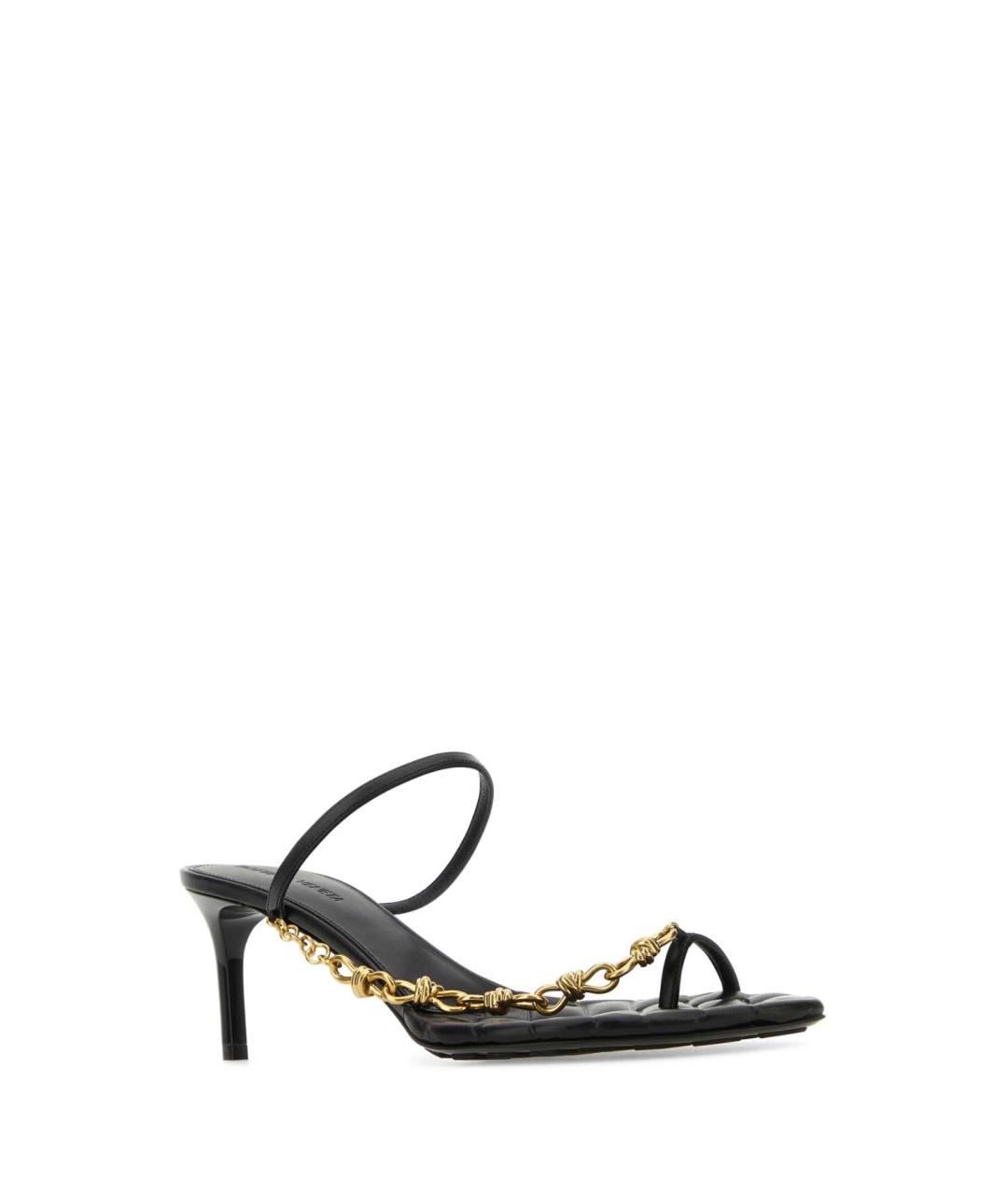 BOTTEGA VENETA Черные кожаные мюли, фото 2