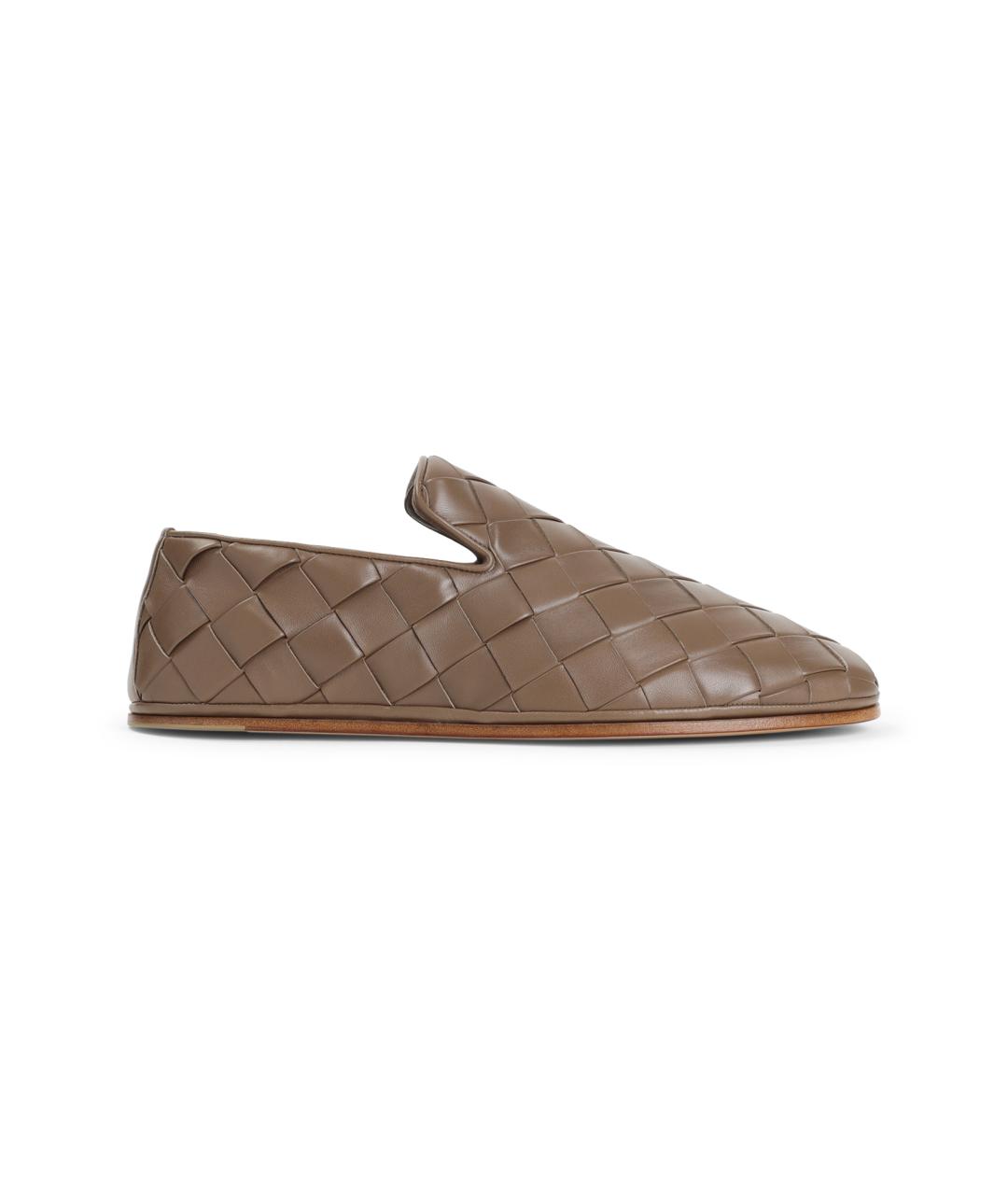 BOTTEGA VENETA Коричневые кожаные лоферы, фото 1