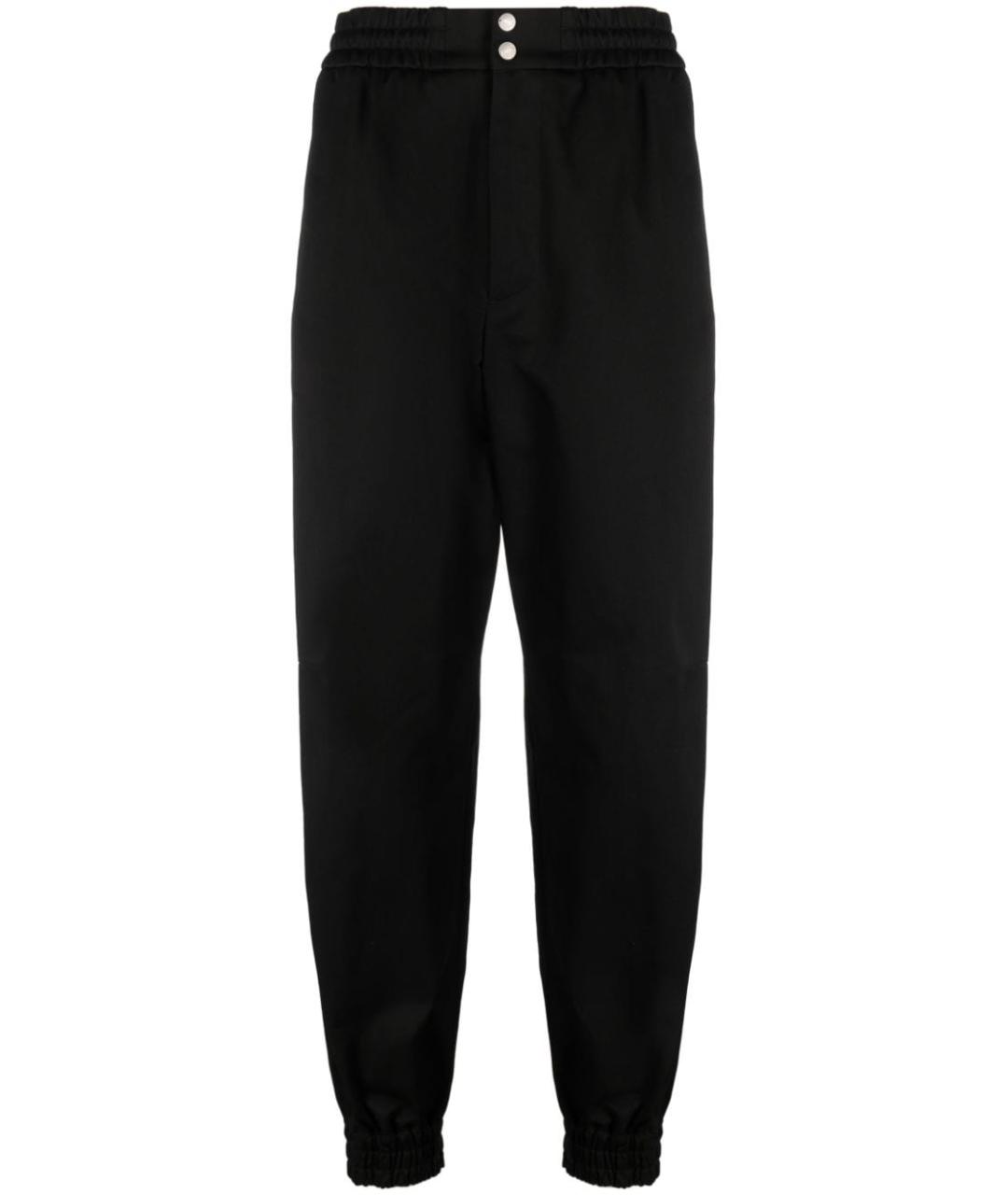 ALEXANDER MCQUEEN Черные хлопковые прямые брюки, фото 1