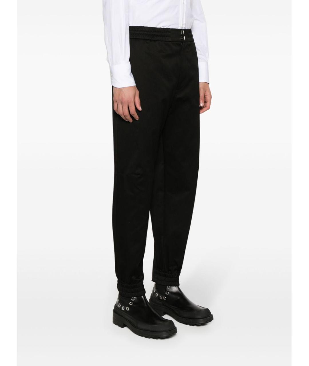 ALEXANDER MCQUEEN Черные хлопковые прямые брюки, фото 3